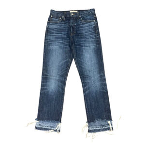 Madewell Rivet & Thread Jeans Size 24 Blue Cropped frayed ankle Denim